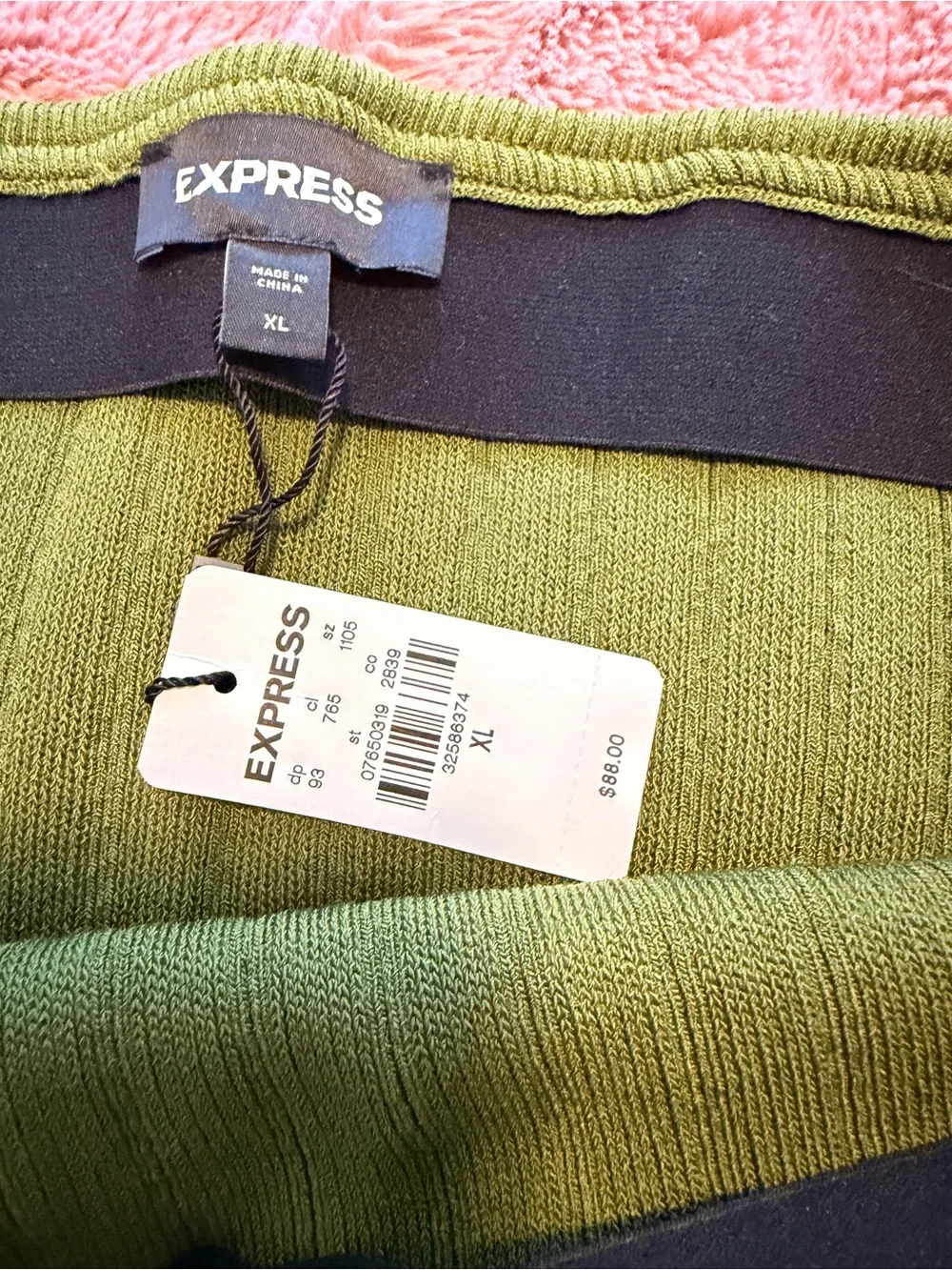 Express Rich Olive Green Two-Piece Knit Turtleneck Set